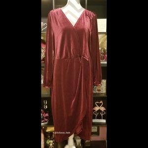 Andeawy Burgundy Velvet dress